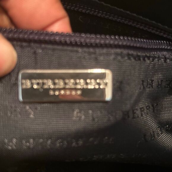 Burberry Tote Bag Blue Nova Check Plaid Coated Canvas Equestrian Old Money Prep - Picture 6 of 13